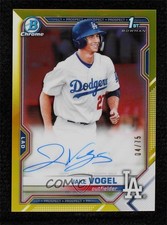 2021 Bowman Chrome Prospects Yellow Refractor 4/75 Jake Vogel #CPA-JV Auto 0l44