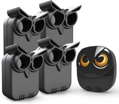 HTZSAFE Owl Home Security Wireless Driveway Alarm 1 Receiver + 4 Sensors
