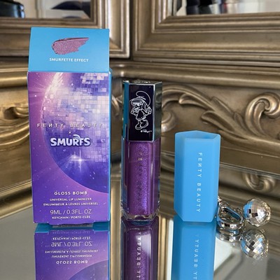FENTY Beauty Limited Edition Sold Out  Smurfette Effect  Gloss Bomb + Key Chain 