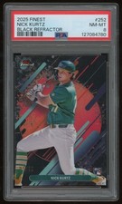 NICK KURTZ 2025 FINEST BLACK RARE #252 01/10 RC PSA 8