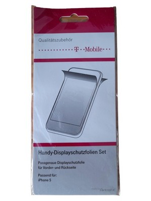 T-Mobile Displayschutzfolie Set iPhone 5 Transparent Vorder- Rückseite