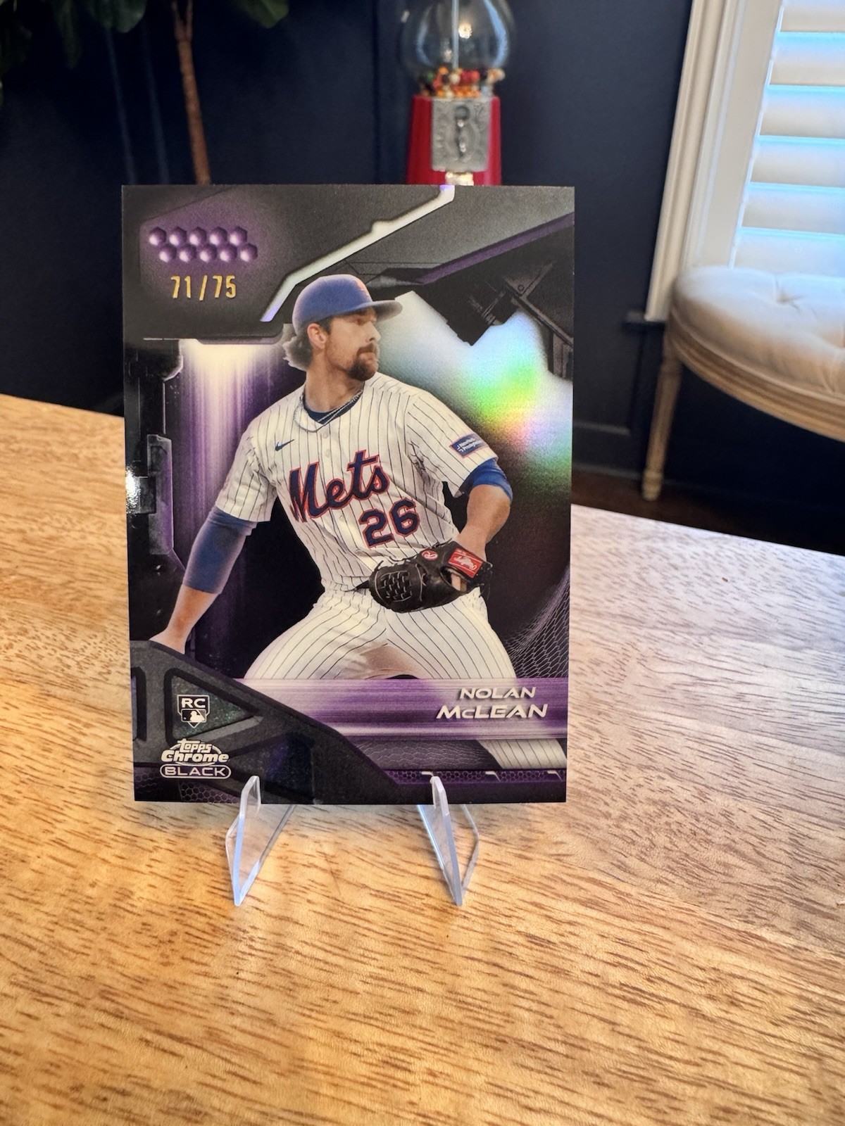 2026 Topps Chrome Black - Nolan McLean (RC) Chrome Purple Refractor /75 #65