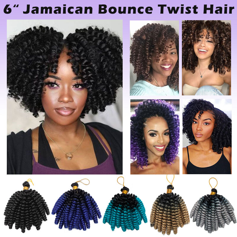 SEGO Short 2 Inch Jamaican Bounce Curly Crochet Hair Extensions - Synthetic Braids