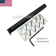 1PC MGIVR2016-2.5 Lathe Grooving Cut-Off Tool Holder Boring Bar + 10pc MGMN250
