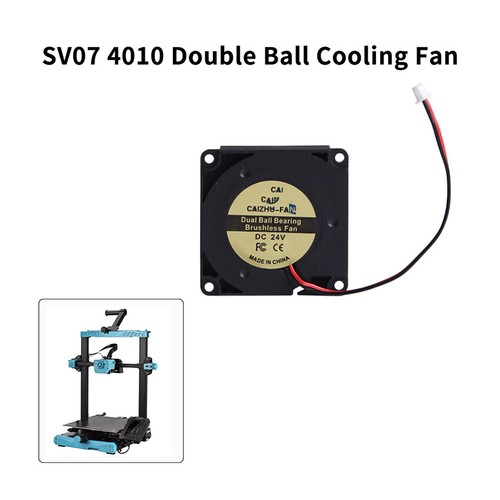 Pour Imprimante 3D Sovol SV07 4010 24V 11100 tr/min Ventilateur de Refroidissement Double Bille avec Câble - Photo 2/8
