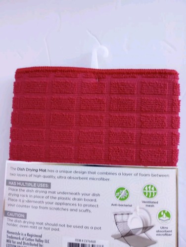 Homestyle Tappetino Asciugapiatti Reversibile Ultra Assorbente Asciugatura Rapida Durevole Rosso  - Foto 5 di 5