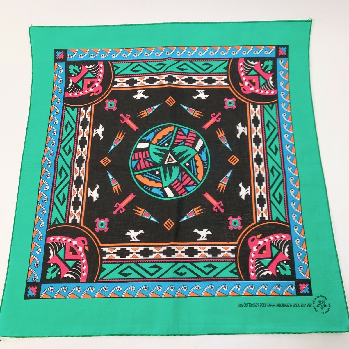 Vintage Hav-A-Hank Tribal Native American Navajo Bandana USA Vintage Hav-A-Hank Tribal Native American Navajo Bandana USA