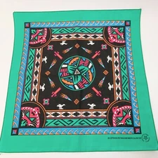 Vintage Hav-A-Hank Tribal Native American Navajo Bandana USA RN #15187