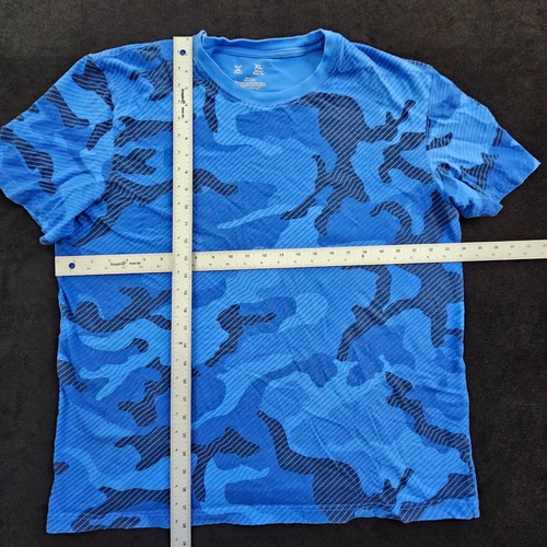 Xersion Xtreme Print Blue Camouflage Short Sleeve Cotton T-Shirt Men's XL - Picture 4 of 6