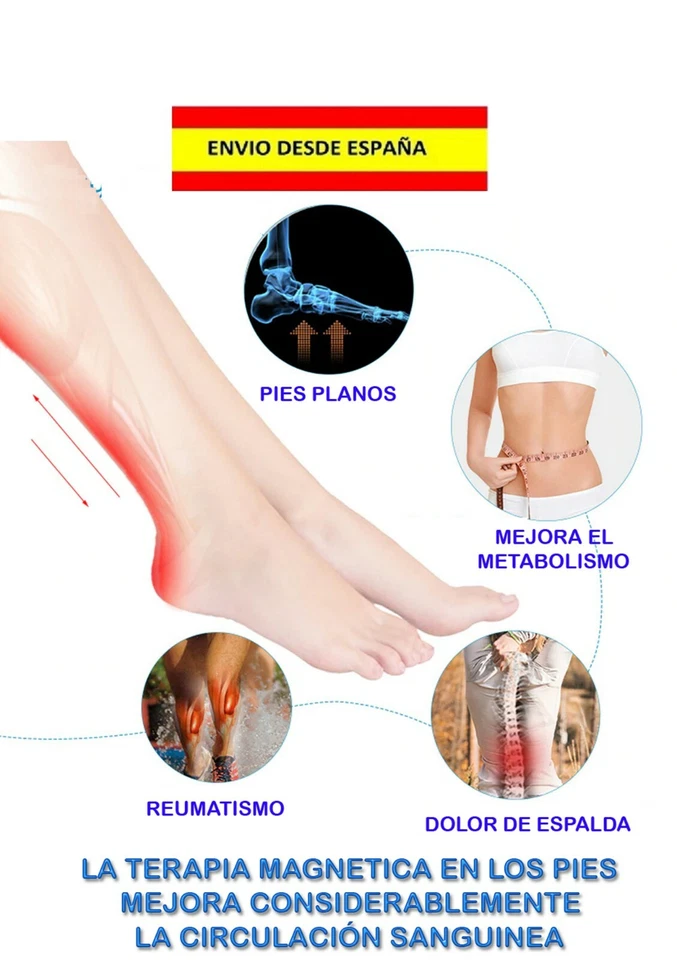 PLANTILLAS DÍGITO PUNTURA ACCIÓN MAGNÉTICA PIES PLANOS METABOLISMO CIRCULACIÓN - Imagen 4 de 4