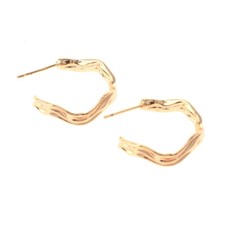 Gold Tone Gold Plated Metal Push Back Butterfly Hoop Earrings XPE2638E-GLD