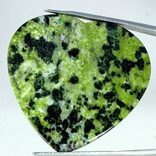 35.20 Cts Genuine Canadian Jade Loose Gemstone Heart Cabochon 34X36X3MM - Picture 1 of 6