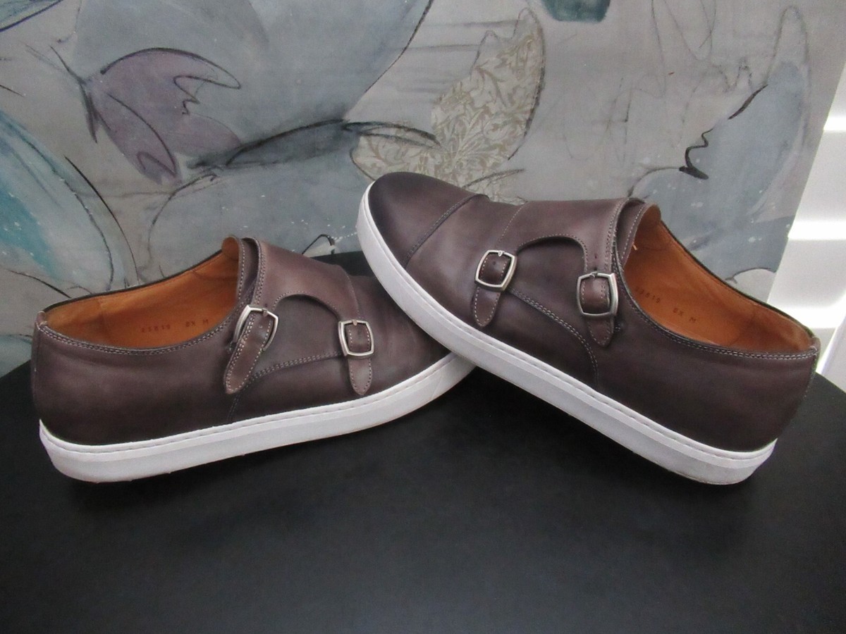 Magnanni BOLTY grey Double Monk Strap Hybrid Dress Sneaker SZ 8.5