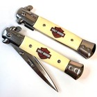 9" White H D Spring Assisted Folding Pocket Milano Knife Blade