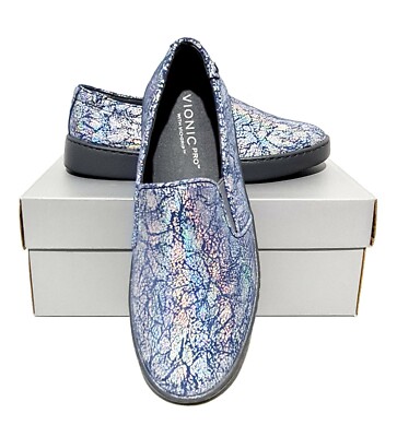 VIONIC MAHONEY AVERY BLAU LEDER ORTHESENSCHUHE UVP £120 RUTSCH & WASSERDICHT