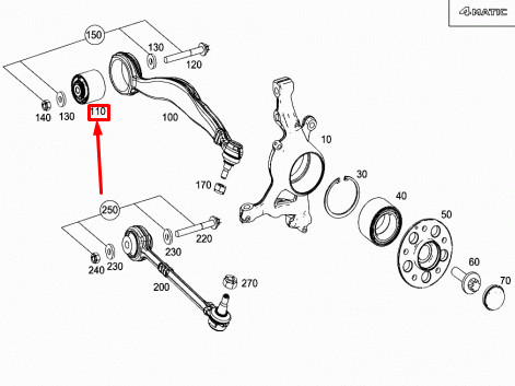 MB E W212 Front Suspension Control Arm Bushing A2123330314 NEW 