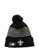 New NWT New Orleans Saints New Era Zig Zag Logo Cuffed Pom Knit Beanie Hat