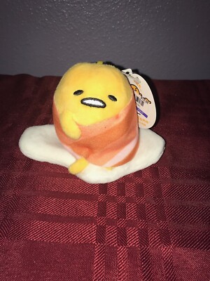 Gudetama the Lazy Egg w/ Bacon Blanket Plush Keychain New