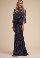 New BHLDN Lara Merengue Dress size 8MSRP: $680 Beaded Navy Blue