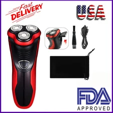 Men's Rotary Waterproof Electric Razor Shaver With Pop-up Trimmer Wet&Dry Razor