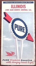 1966 ILLINOIS PURE FIREBIRD GASOLINE ADVERTISING TRAVEL ROAD MAP UNION 76 Z6504