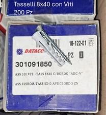 Tassello in Nylon a espansione con bordo, 8x40 con Viti