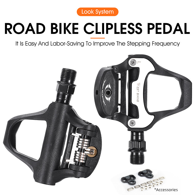 WEST BIKING Road Bike Clipless Bicycle Self-locking Pedals with SPD-SL Cleats