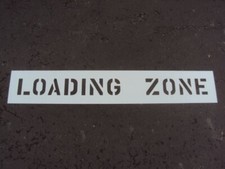 4" LOADING ZONE Parking Lot Stencil 1/16" LDPE (063") Spans 45" Easy to Read