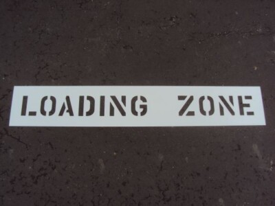 4'' LOADING ZONE Parking Lot Stencil 1/16'' LDPE (063'') Spans 45'' Easy to Read