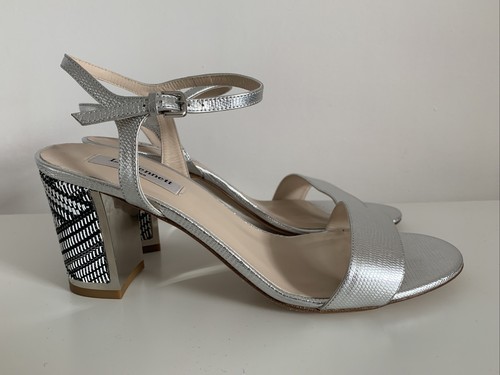LK BENNETT Mila Silver Sandals NEW 