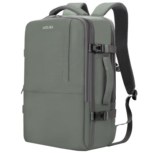 17.3 Inch Large Grey-Green Travel Laptop Backpack for Carry On