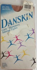 Danskin Girls Tights Small 4 - 6 Toast Shimmery Stirrup Dance New