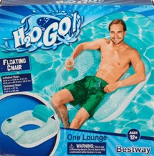 Bestway H2OGO! Floating Pool Chair Cup Holder & Adj Pillow Backrest Ages 12+ NWT