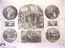 Abraham Lincoln United We Stand Thanksgiving Day 1864 Harper's Weekly Nast