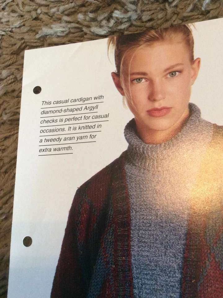 VINTAGE CREATIVE NEEDLES PATTERN - COLLEGE SPORT KNITTING PATTERN IN ARAN - Image 2 of 3