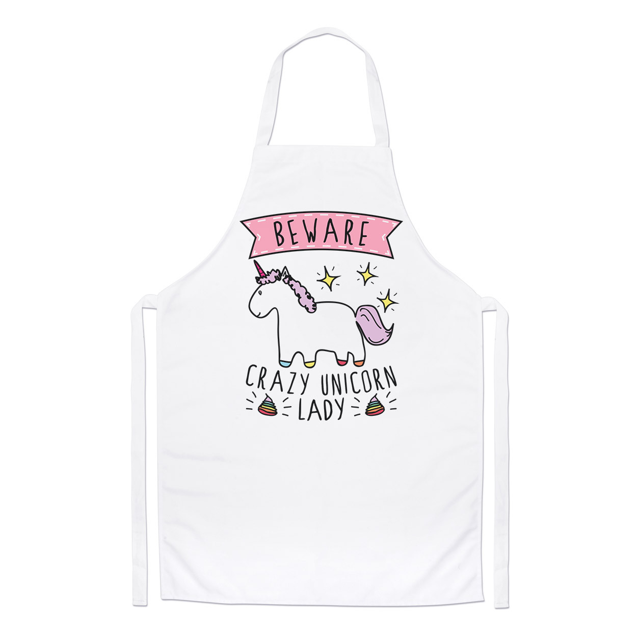 Beware Crazy Unicorn Lady Chefs Apron - Funny Cooking