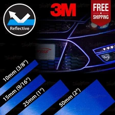 3/8" 9/16" 1" 2" Waterproof REFLECTIVE Self-Adhesive 3M Vinyl Tape Stickers BLUE
