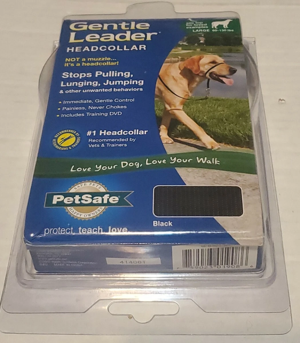 New Premier Dog Quick Release Gentle Leader Head Collar Large 60 130 lbs Black