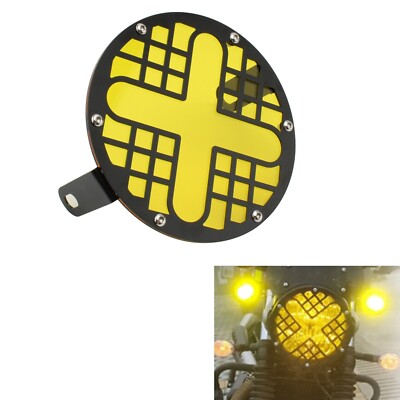 Motorcycle Headlight Grille Guard For Triumph Bonneville T100 T120 Yellow Lens