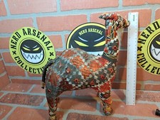 Vintage Folk Art india Stuffed Camel Llama Checkered 