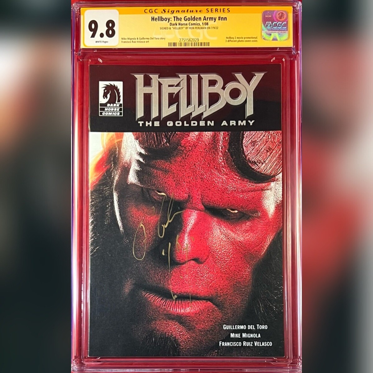 HELLBOY THE GOLDEN ARMY #NN CGC 9.8 SS SIGNED BY RON PERLMAN