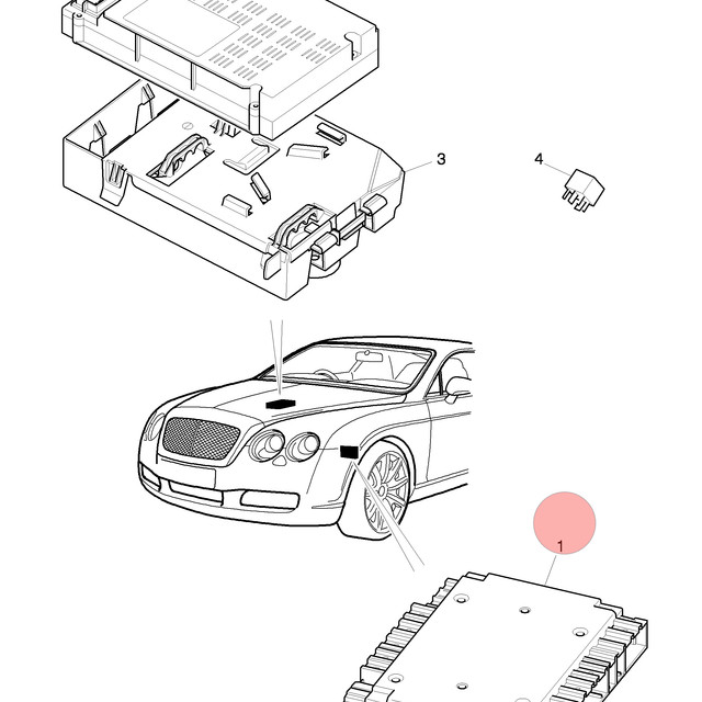 04-13 BENTLEY CONTINENTAL FLYING SPUR GT FRONT ONBOARD SUPPLY CONTROL UNIT OEM