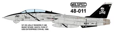 CAM DECALS (AKA) MILSPEC, MS 48-011, 1/48 SCALE, F-14B, VF-103 JOLLY ROGERS