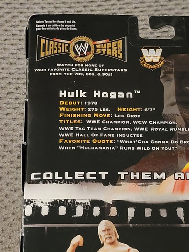 WWE Jakks Classic Superstars Hulk Hogan Canada Exclusive Figure Red & Yellow - Picture 10 of 16