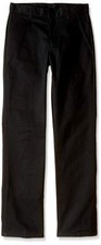 Nautica Slim Boys' Uniform Flat Front Pant, Black, Medium/12/Slim
