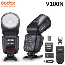 US Godox V100N 2.4G TTL HSS Li-ion Round Head Camera Flash Speedlite for Nikon