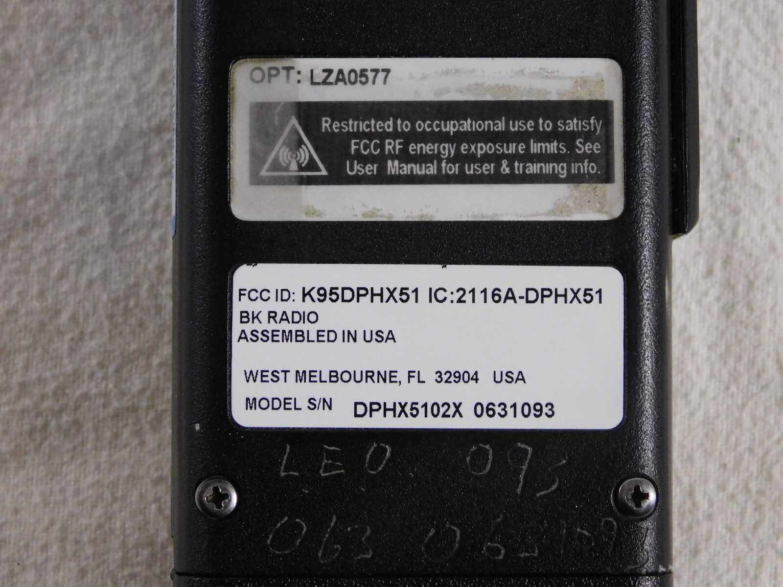 Bendix King BK DPHX5102X VHF 136-174m FPP P25 Portable radio Wildland DES/AES