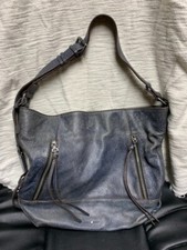 Treasure & Bond Women's Handbag Purse Faded Blue Distressed Leather Hobo Bag