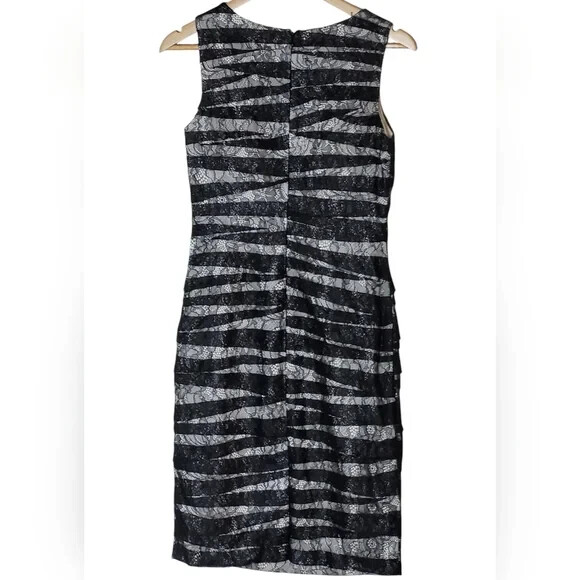 Calvin Klein Women’s Dress Black Lace Size 6 Sleeveless Sheath Short thumbnail 2