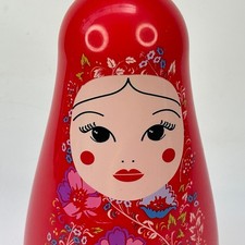 Carine Champagne Red Russian Matrioshka Styl lalki Prezentacja Etui na butelkę